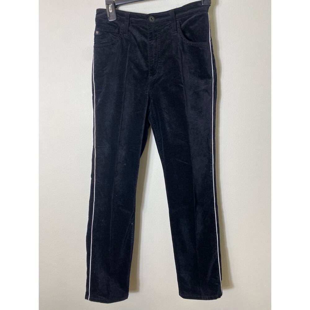 AG Adriano Goldschmied Black Velvet Pants Sz 27R